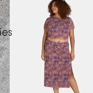 No Boundaries Multicolor Crop and Skirt Set 4x NWT